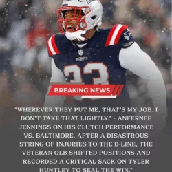 BREAKING: Anfernee Jennings may have secured his future with the New England Patriots after a heroic "next man up" performance in Week 16. Despite being dangled in trade rumors all season, Jennings stepped in as an emergency defensive lineman to help the Patriots (12-3) clinch a playoff spot with a 28-24 win over the Ravens.