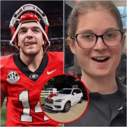 A poor cleaning lady at Sanford Stadium helps Gunner Stockton fix a flat tire — The next day, a white SUV appears in front of her house! 🏈🚗