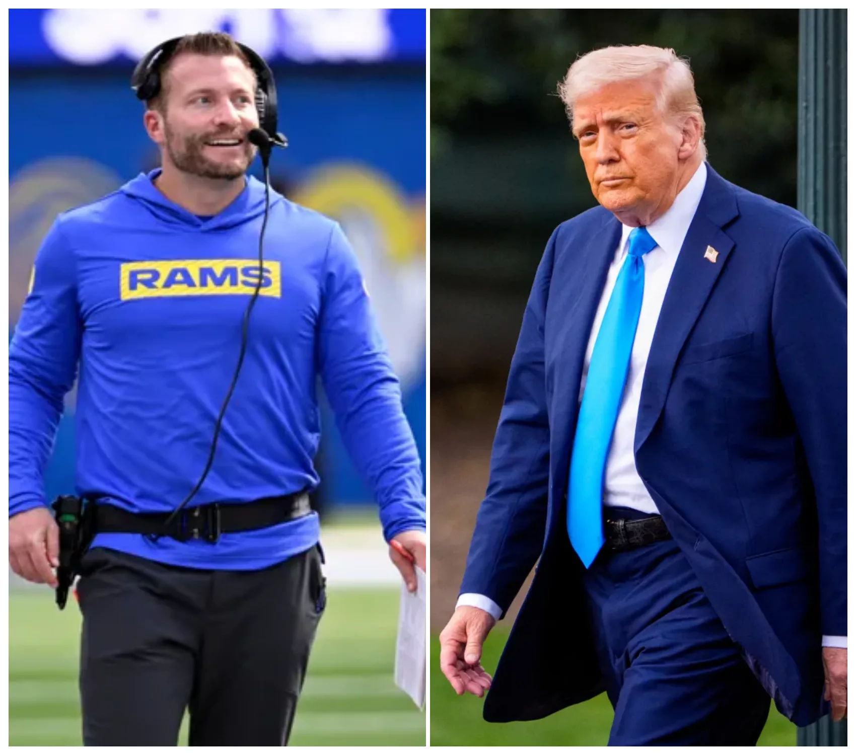 Cover Image for Sean McVay stunned the nation when he confronted Donald Trump live on air during a special leadership town hall. What was expected to be a polite, controlled exchange quickly turned into a powerful moment of truth. When asked about Trump’s rhetoric, the Los Angeles Rams head coach didn’t deflect or smile for the cameras. He leaned forward, locked eyes with the former president, and spoke with calm conviction. There was no shouting, no insults—only clarity and courage. McVay’s steady tone and unwavering focus transformed the studio atmosphere, leaving both the audience and viewers at home in silence. Within minutes, social media exploded, with many praising his composure and authenticity. In that moment, McVay wasn’t just a Super Bowl–winning coach. He was a leader, reminding the country that true leadership means speaking honestly to power, even when it’s uncomfortable.