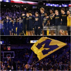 Dusty May Leads Emotional National Anthem After Michigan’s Statement Win Over UCLA at Crisler Center