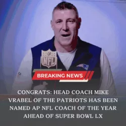 CONGRATS: Mike Vrabel Honored by AP as NFL Coach of the Year After Turning Around the New England Patriots