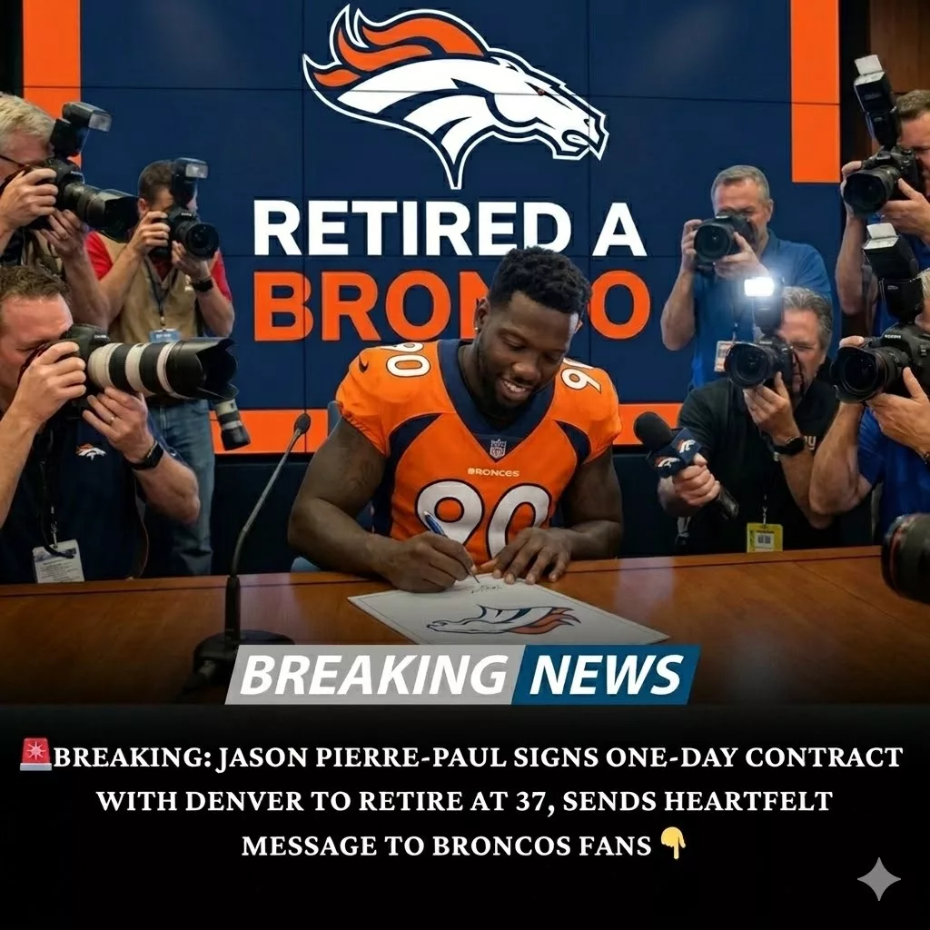 Cover Image for 🚨 BREAKING: Jason Pierre-Paul Retires a Bronco — A Warrior’s Journey Comes Full Circle in Denver