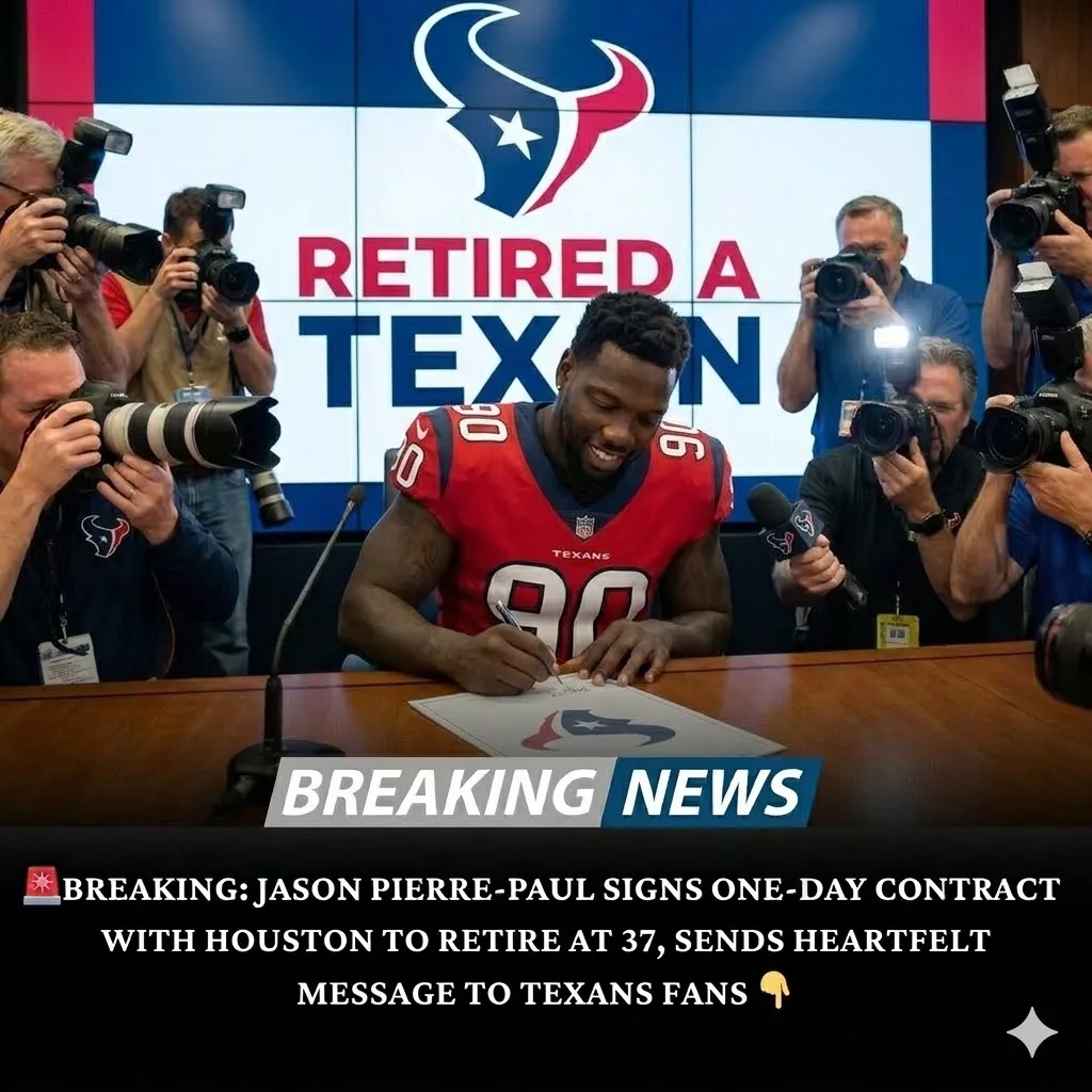 Cover Image for 🚨 BREAKING: Jason Pierre-Paul Retires as a Texan — A Veteran Warrior Closes His Career with Heart