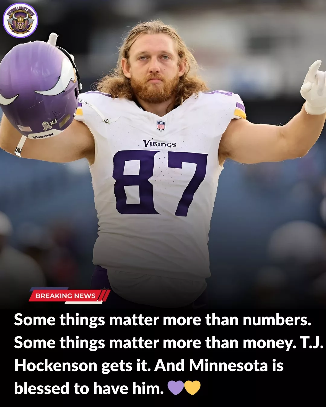 Cover Image for 🔥 Loyalty Over Leverage: T.J. Hockenson’s Selfless Move Shows What Minnesota Truly Means to Him