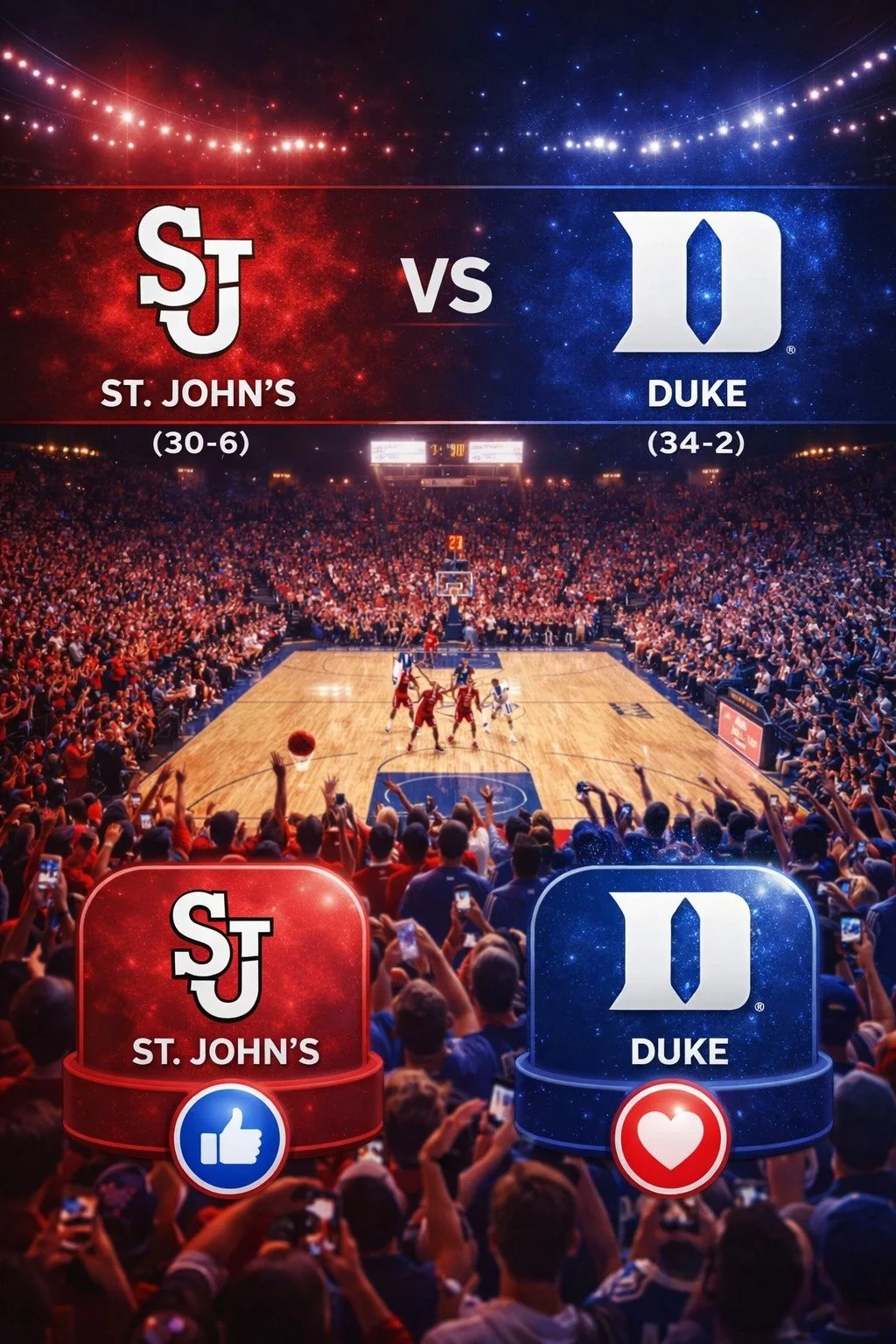 Cover Image for PRIME-TIME ALERT: ESPN has just announced a major last-minute change to its broadcast schedule, and fans of both St. John’s and Duke should pay close attention.