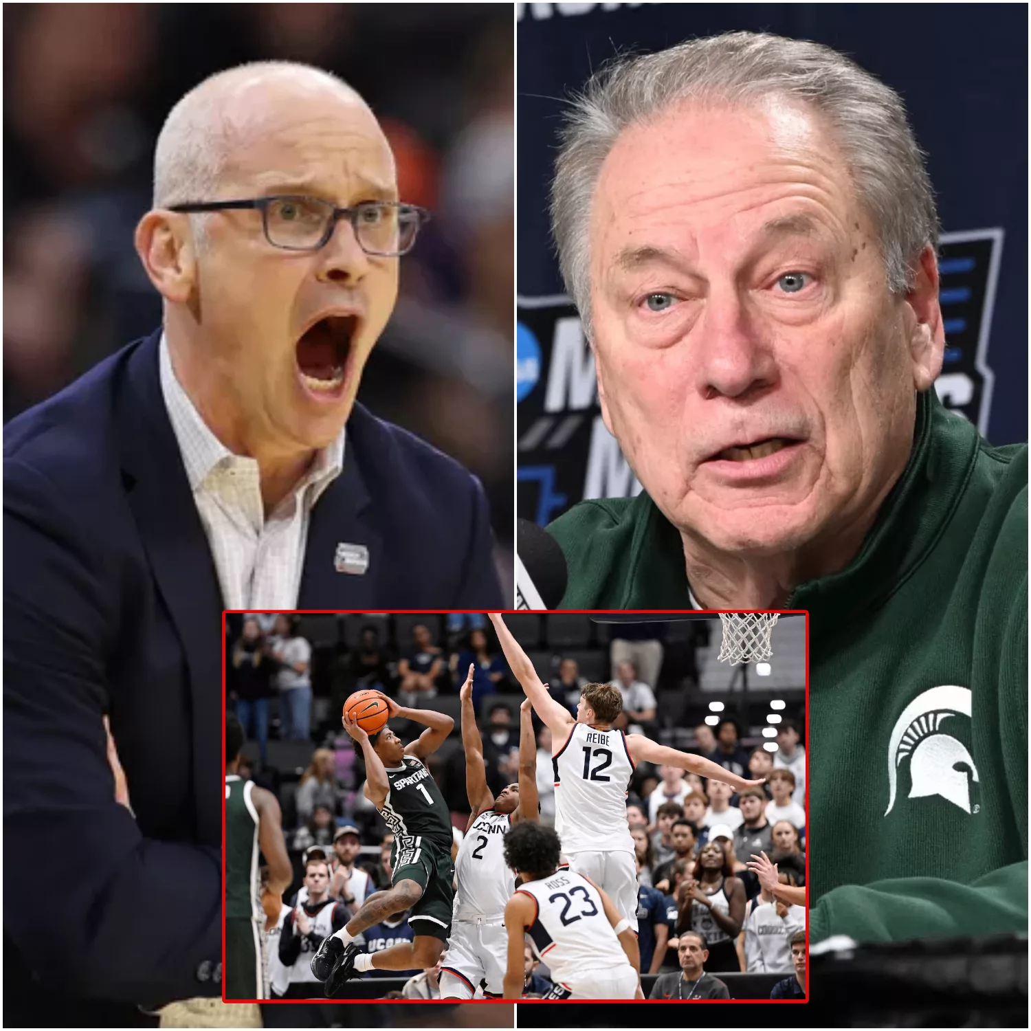 Cover Image for AN INSULT TO THE GAME: Tom Izzo Slams UConn’s “Unjust” Elite Eight Win as Dan Hurley Fires Back