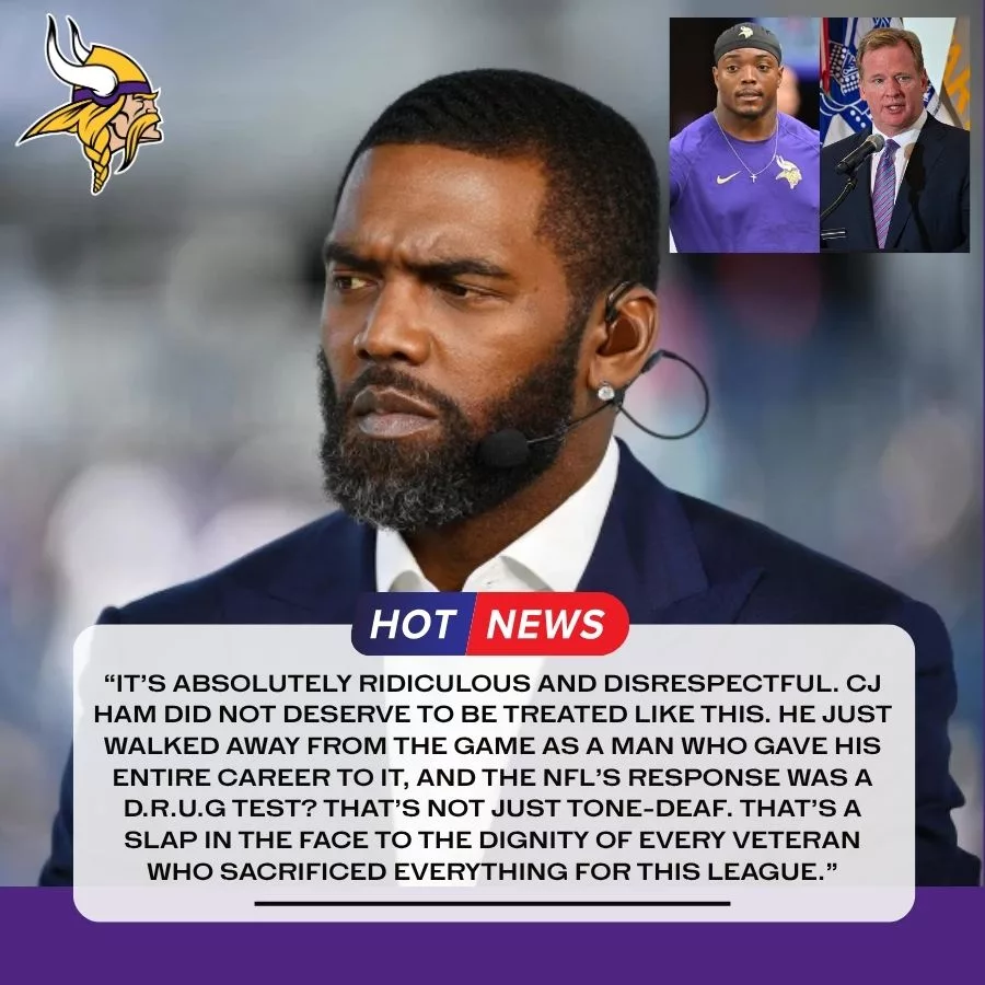 Cover Image for Vikings Hall of Fame Legend Randy Moss speaks out against the NFL after CJ Ham received a random drug test notice just one day after announcing his retirement.