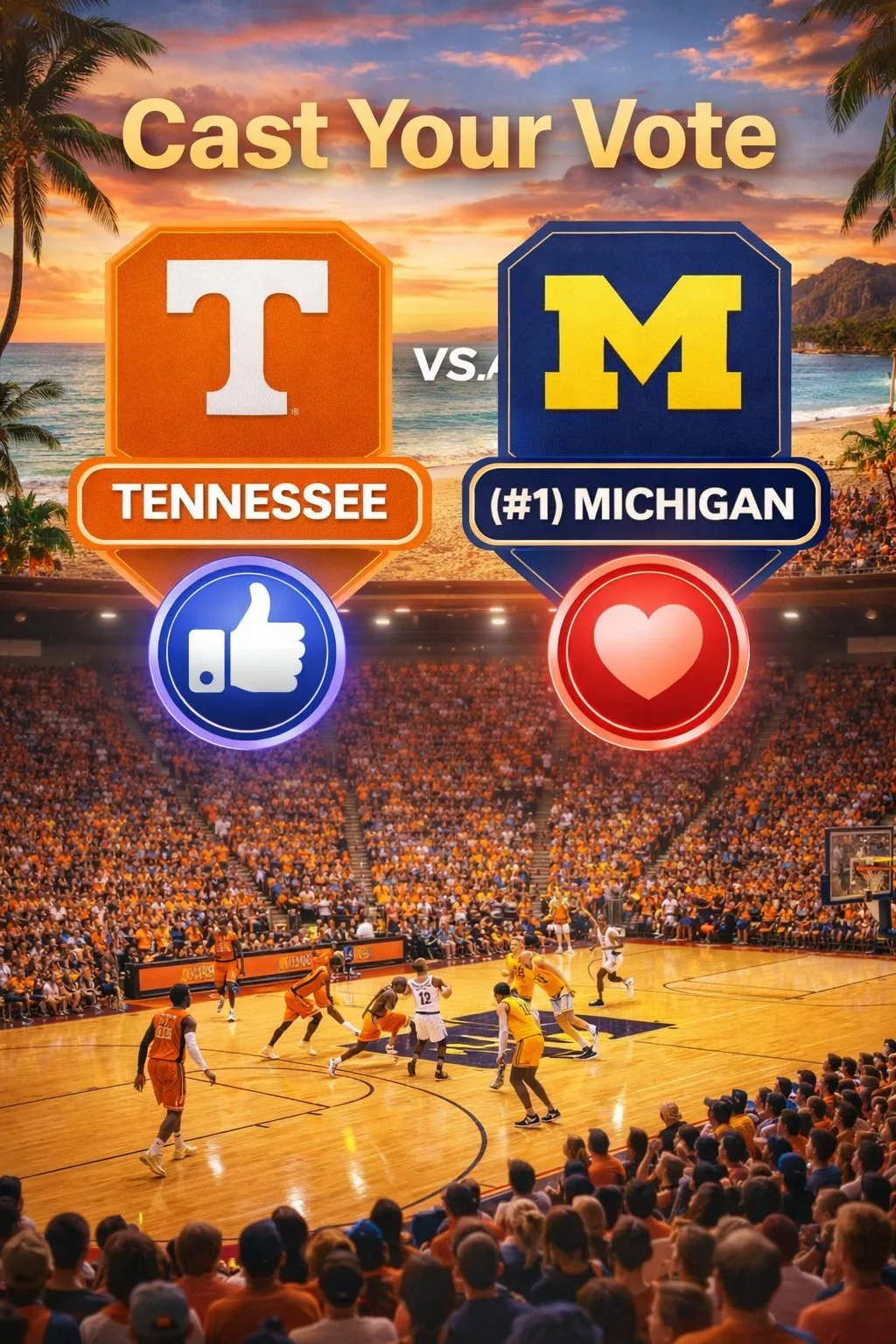Cover Image for MARCH MADDNESS: Michigan and Tennessee Set for Prime-Time Elite Eight Collision