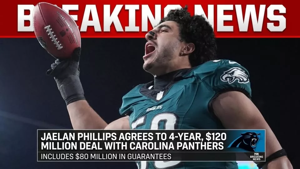 Cover Image for 🚨 BREAKING: Jaelan Phillips Lands Massive Deal — Was It Worth It? 😳👇 Jaelan Phillips is heading to Carolina on a huge 4-year, $120M deal ($80M guaranteed)—and fans are already divided. While the Panthers just added a serious pass-rush weapon, many are questioning if that price tag is simply too high. For the Eagles, it’s a tough miss—but also a potential bullet dodged. Is Phillips truly worth elite money, or did Carolina overpay in a big way? This move could reshape both defenses heading into the season… 👉 Full breakdown and reactions in the comments before this debate explodes…