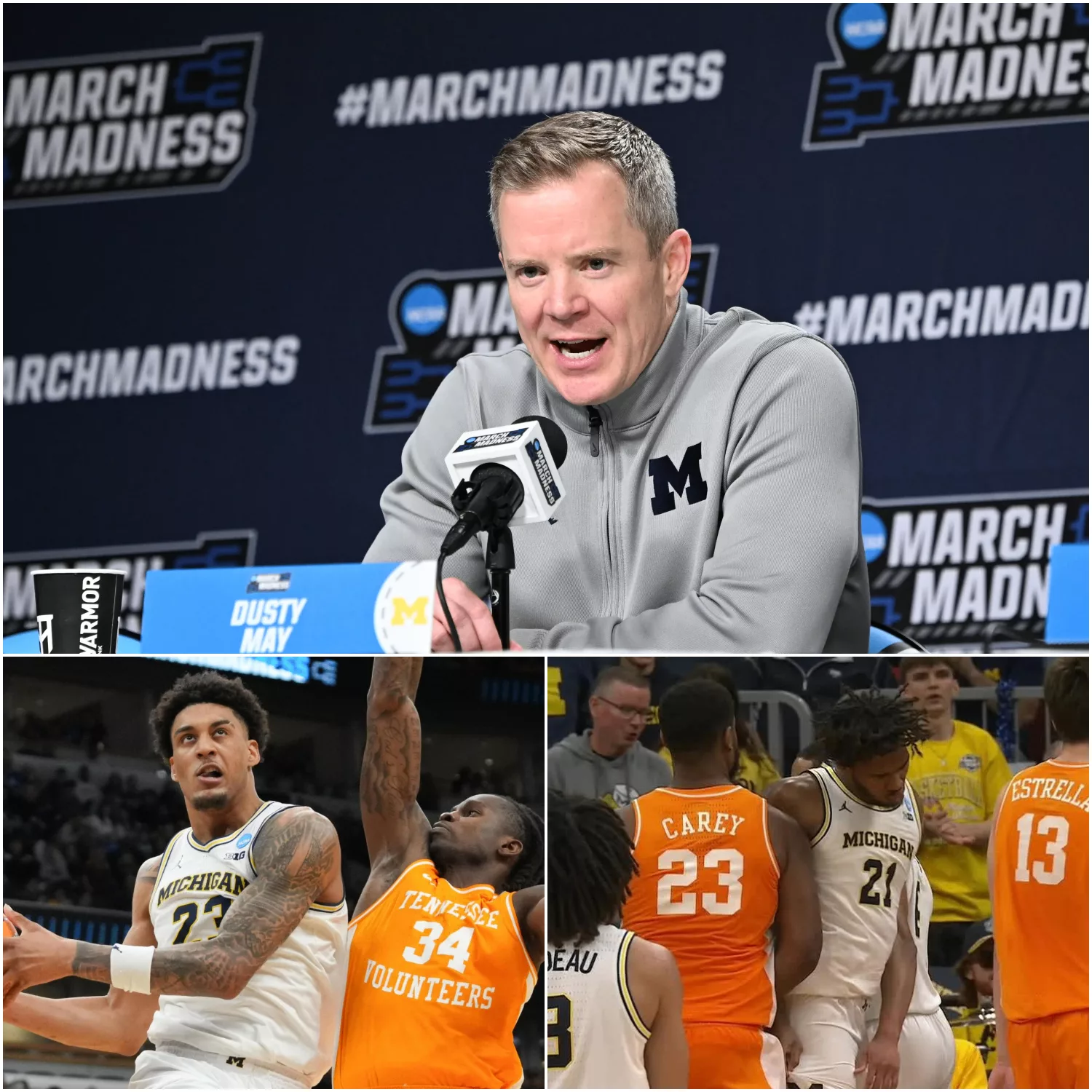 Cover Image for Michigan Decimate Tennessee 95–62, but Dusty May Unleashes Scorching Critique of “Systemic Bias”