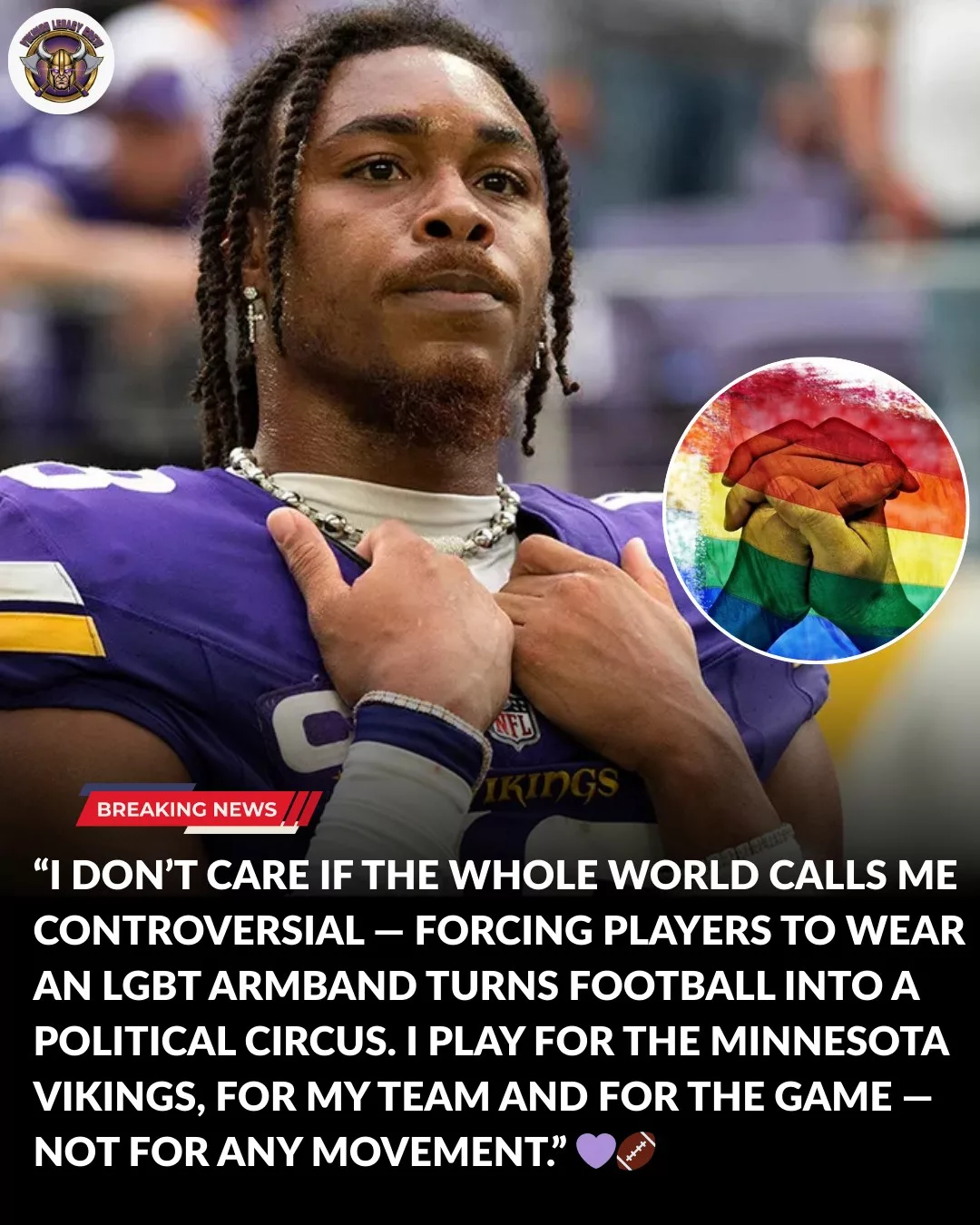 Cover Image for 🔥 “I WON’T BACK DOWN” — Justin Jefferson at the Center of a Storm That Has the National Football League Talking