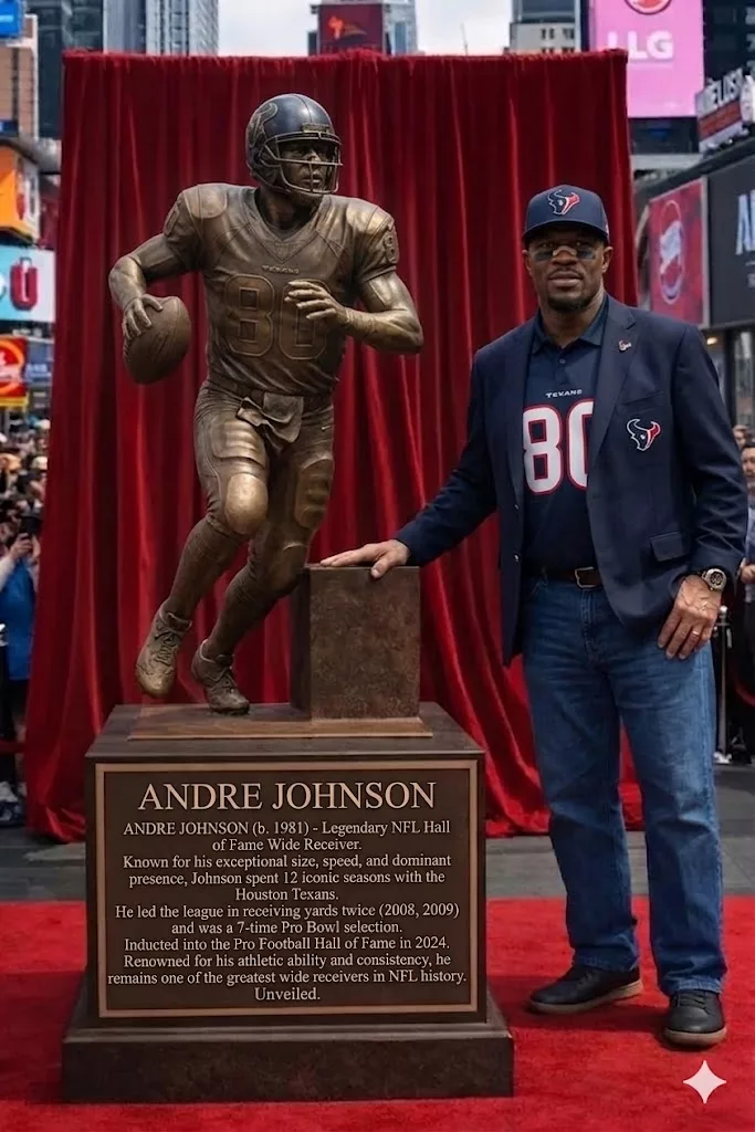 Cover Image for THE FOOTBALL LEGEND IMMORTALIZED IN BRONZE — Andre Johnson and the Legacy That Built the Houston Texans