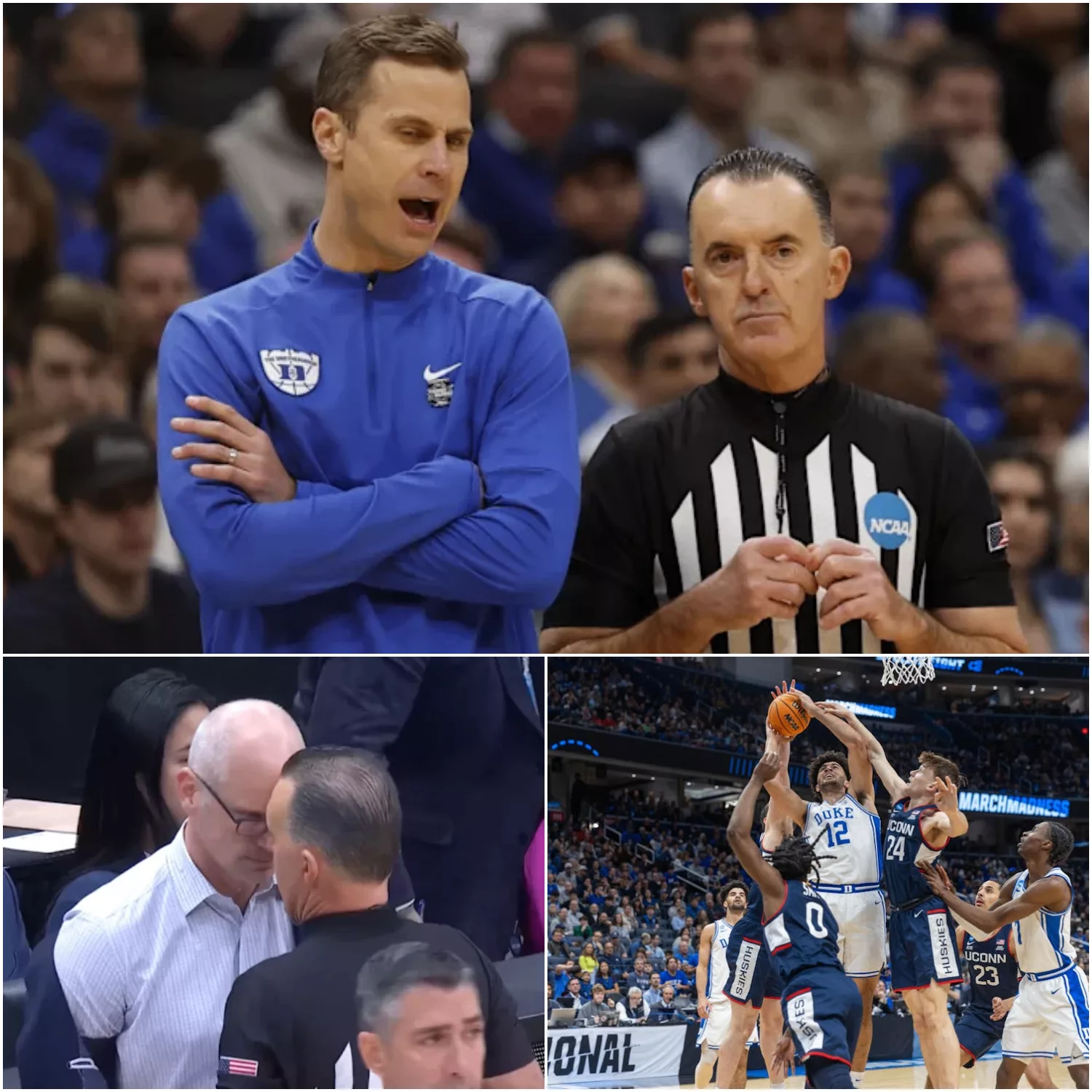 Cover Image for SHOCKWAVE: Lead Official Suspended Following Blatant Bias Allegations in UConn-Duke Thriller; Jon Scheyer Fires Back with Scathing 7-Word Message
