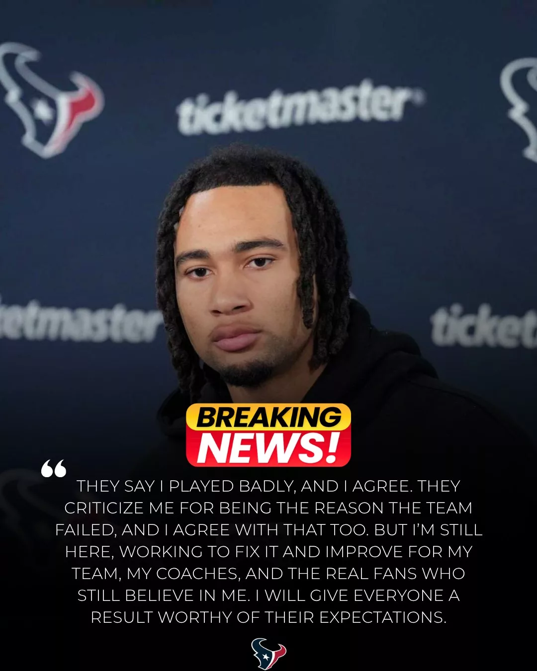 Cover Image for š¢ SAD NEWS: C. J. Stroud at the Center of Growing Debate Among Houston Texans Fans ā But His Response Changes the Narrative