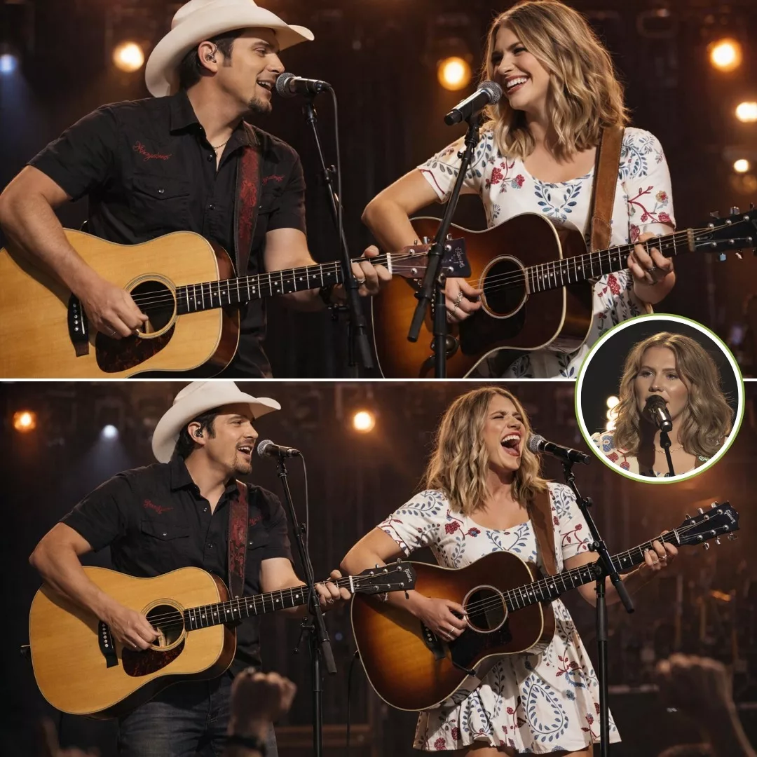 Cover Image for WAIT… DID THIS JUST HAPPEN?! Last night at his concert, Brad Paisley shocked the entire crowd with a surprise no one saw coming… He brought out a special guest — and it was none other than Hannah Harper. The moment she walked on stage, the stadium erupted.