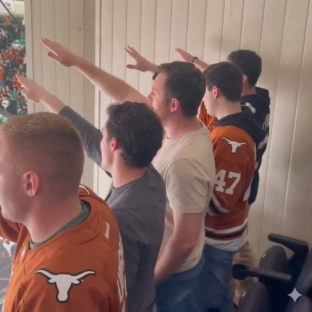 Cover Image for Texas Longhorns fans are under investigation after shocking footage shows them performing a Nazi salute at a game [VIDEO]