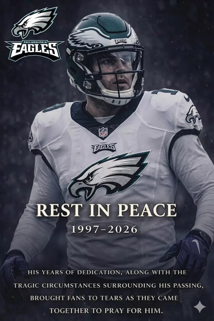 Cover Image for SAD NEWS: A former Philadelphia Eagles player has tragically passed away at the age of 28 after being shot while trying to break up a bar fight, leaving behind his newlywed wife and a 3-year-old child. His passing has left the Philadelphia Eagles community and NFL fans everywhere in deep mourning.