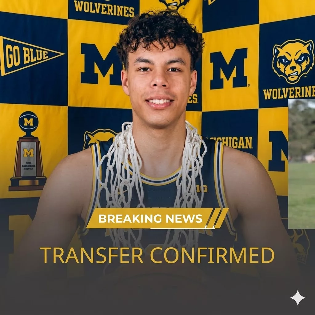 Cover Image for BREAKING NEWS: A 4-star small forward (SF) has shocked the college basketball world by officially committing to join the Michigan Wolverines Basketball under head coach Dusty May.