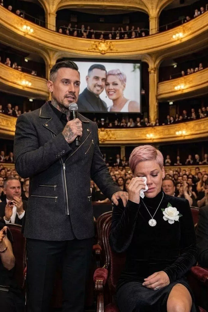 Cover Image for A SPECIAL MOMENT: Last night, Carey Hart, husband of P!nk, took to the stage and delivered a deeply moving performance—a tribute to his wife, who was quietly watching from the audience.
