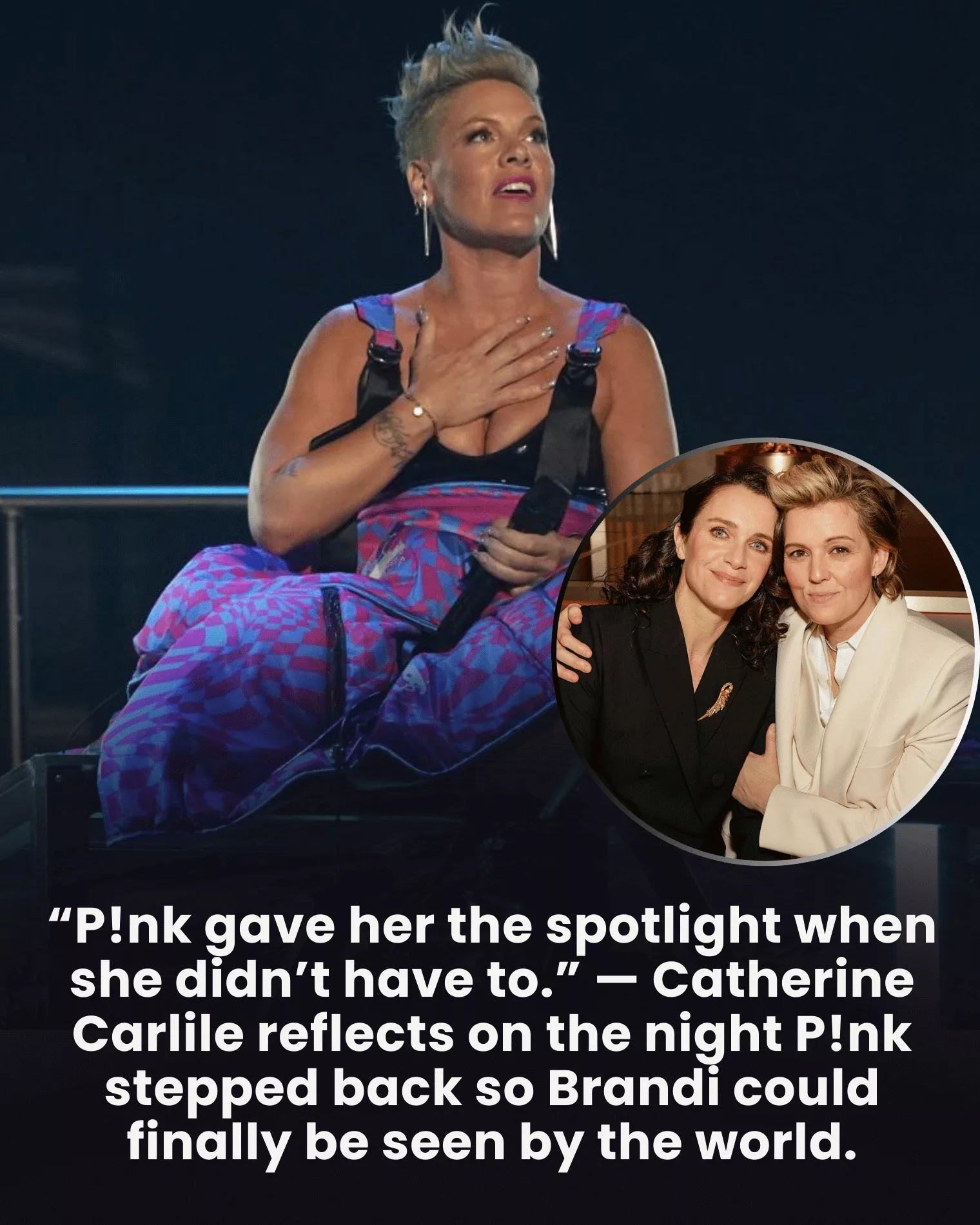 Cover Image for At the 2023 Grammys, P!nk could have dominated the tribute stage—but she chose something rarer.