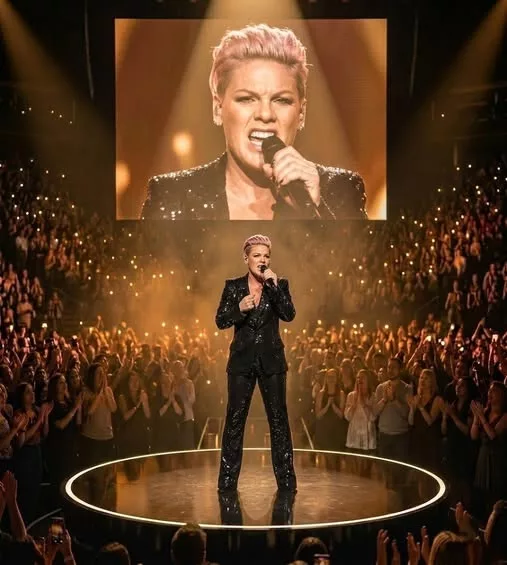 Cover Image for 🎤 AT 44, P!nk SANG ONE SONG — AND 12,000 PEOPLE REFUSED TO STOP CLAPPING FOR NEARLY 8 MINUTES.