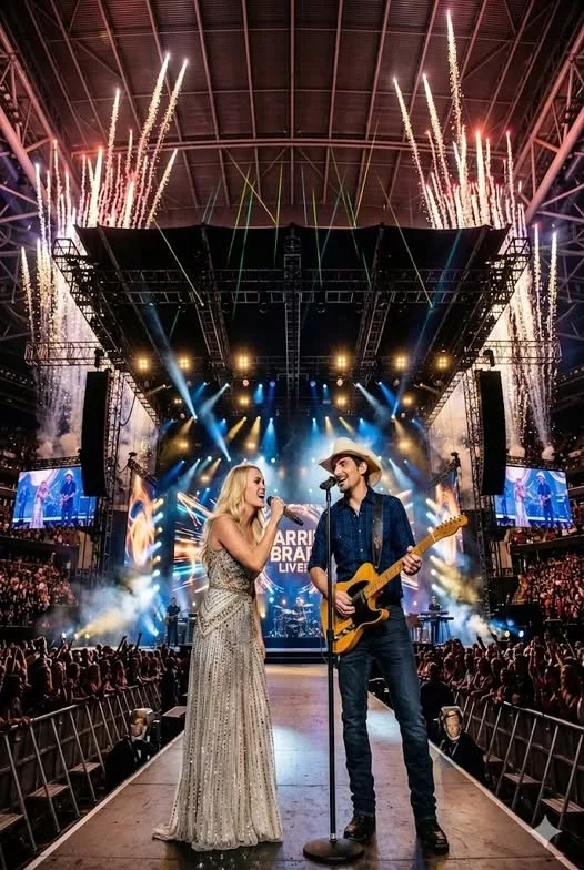 Cover Image for 🔥 Country Music Shockwave: Carrie Underwood Joins Brad Paisley for a Once-in-a-Lifetime Performance That Left Fans Speechless