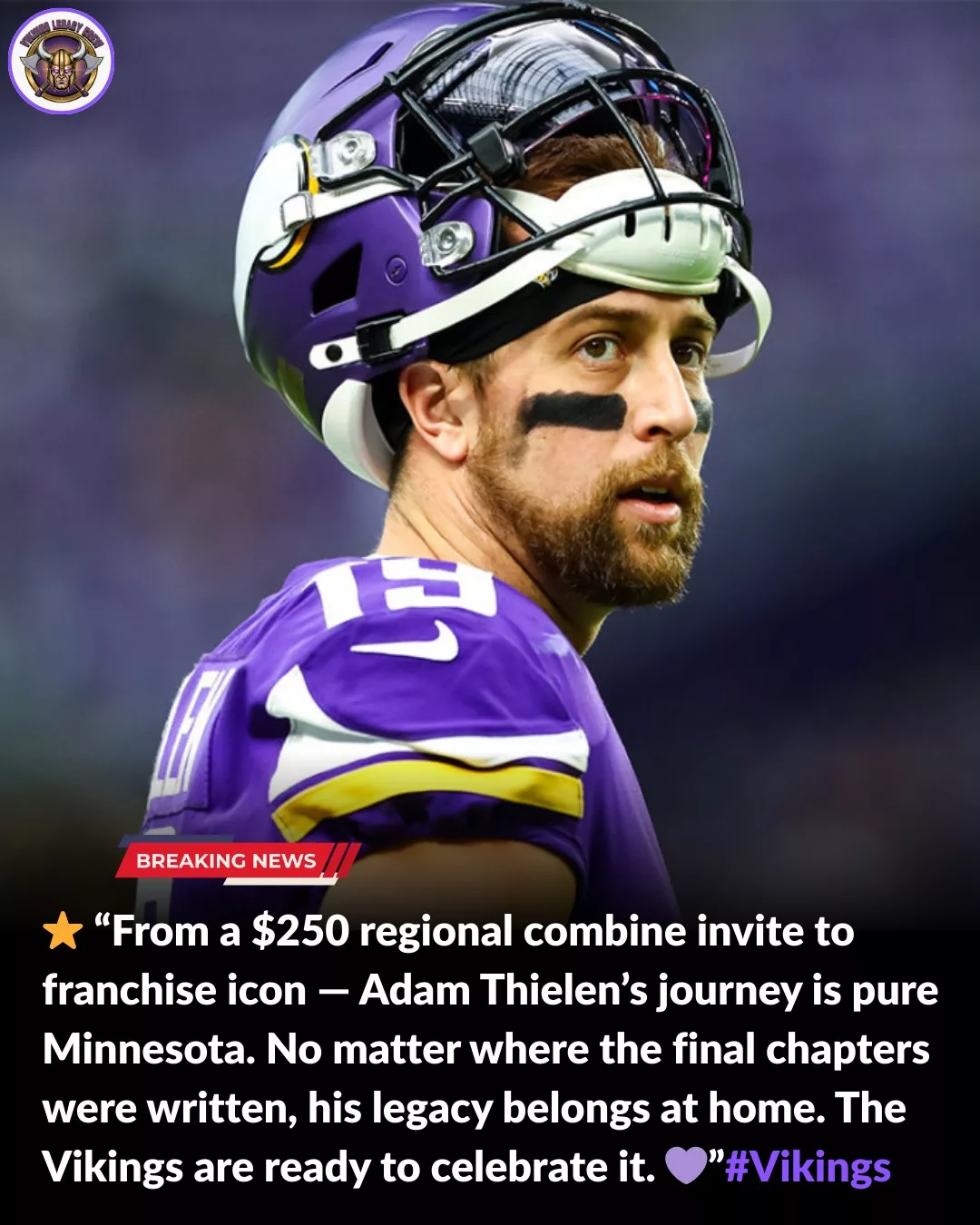 Cover Image for 🚨 Adam Thielen Retires — A Career Defined Not by Limits, But by Relentless Belief