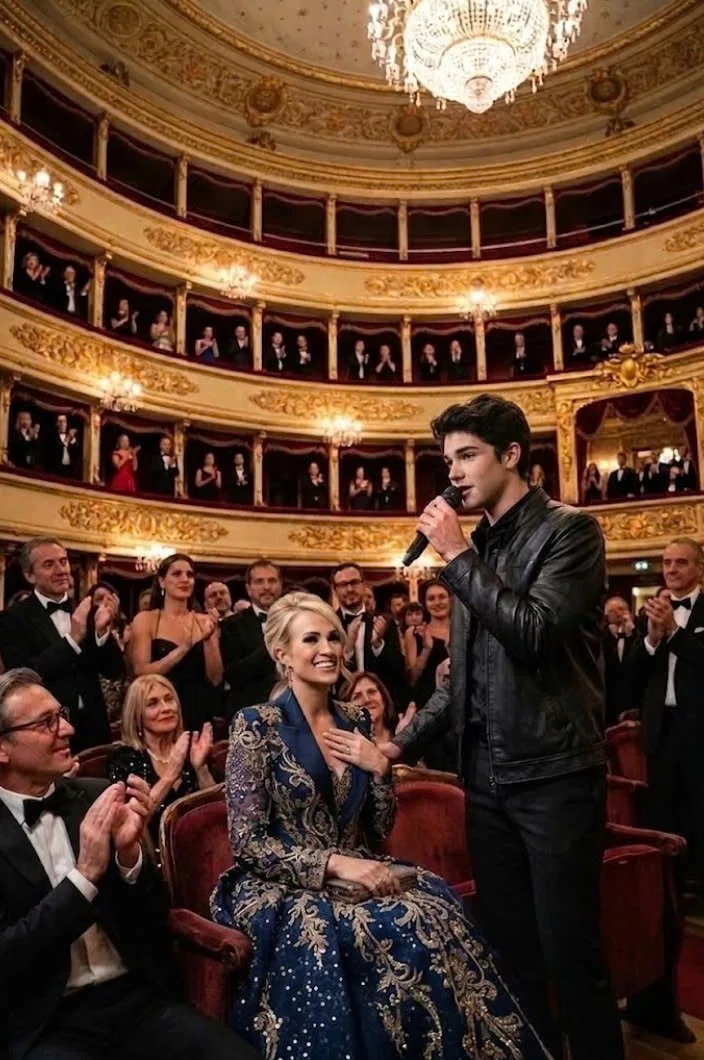 Cover Image for 🎤 BEYOND THE MUSIC: THE SACRED BOND OF MOTHER AND SON AS SON OF Carrie Underwood SINGS FOR HIS HERO Last night, the stage ceased to be just a platform for a performance;