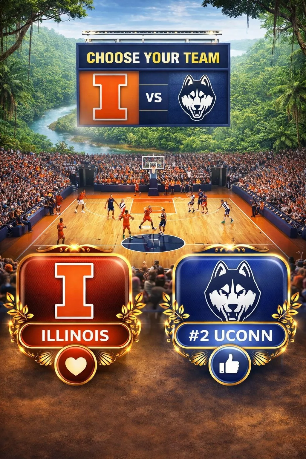 Cover Image for 🚨 PRIME-TIME SHOWDOWN: UConn vs. No. 3 Illinois Set for High-Stakes Clash in Indianapolis — Weather Could Shift Tip-Off 🚨