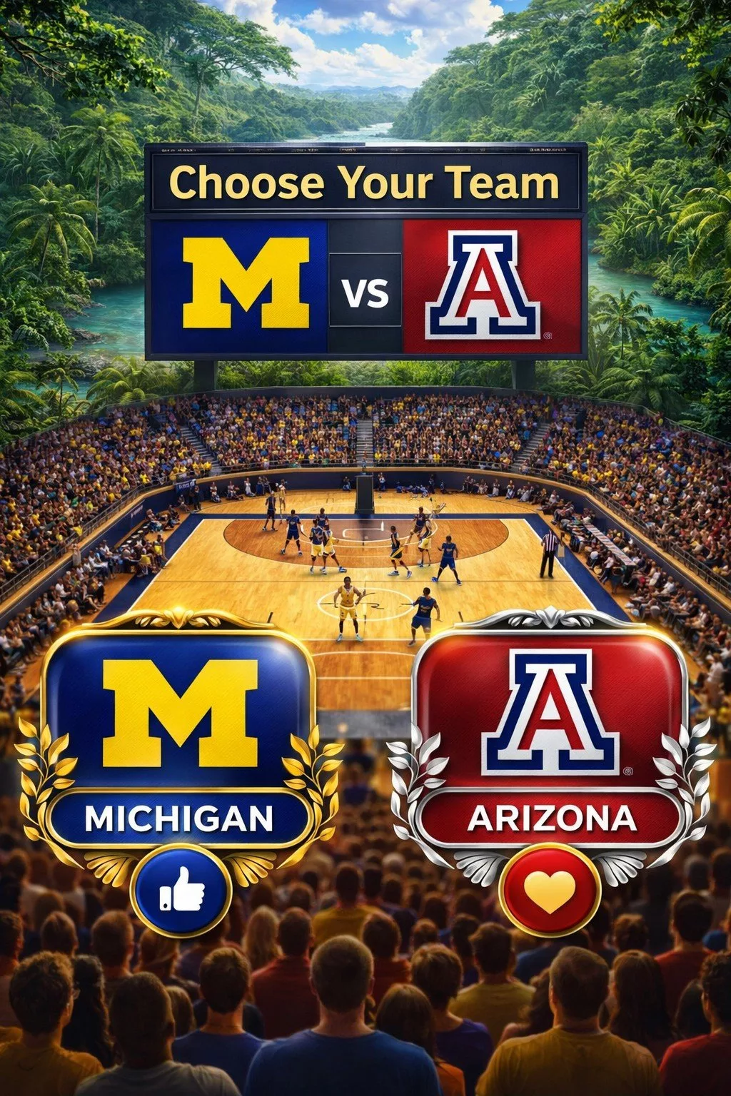 Cover Image for 🚨 PRIME-TIME SHOWDOWN: No. 2 Arizona Set for Late-Night Clash in Indianapolis — Weather Concerns Could Impact Tip-Off 🚨