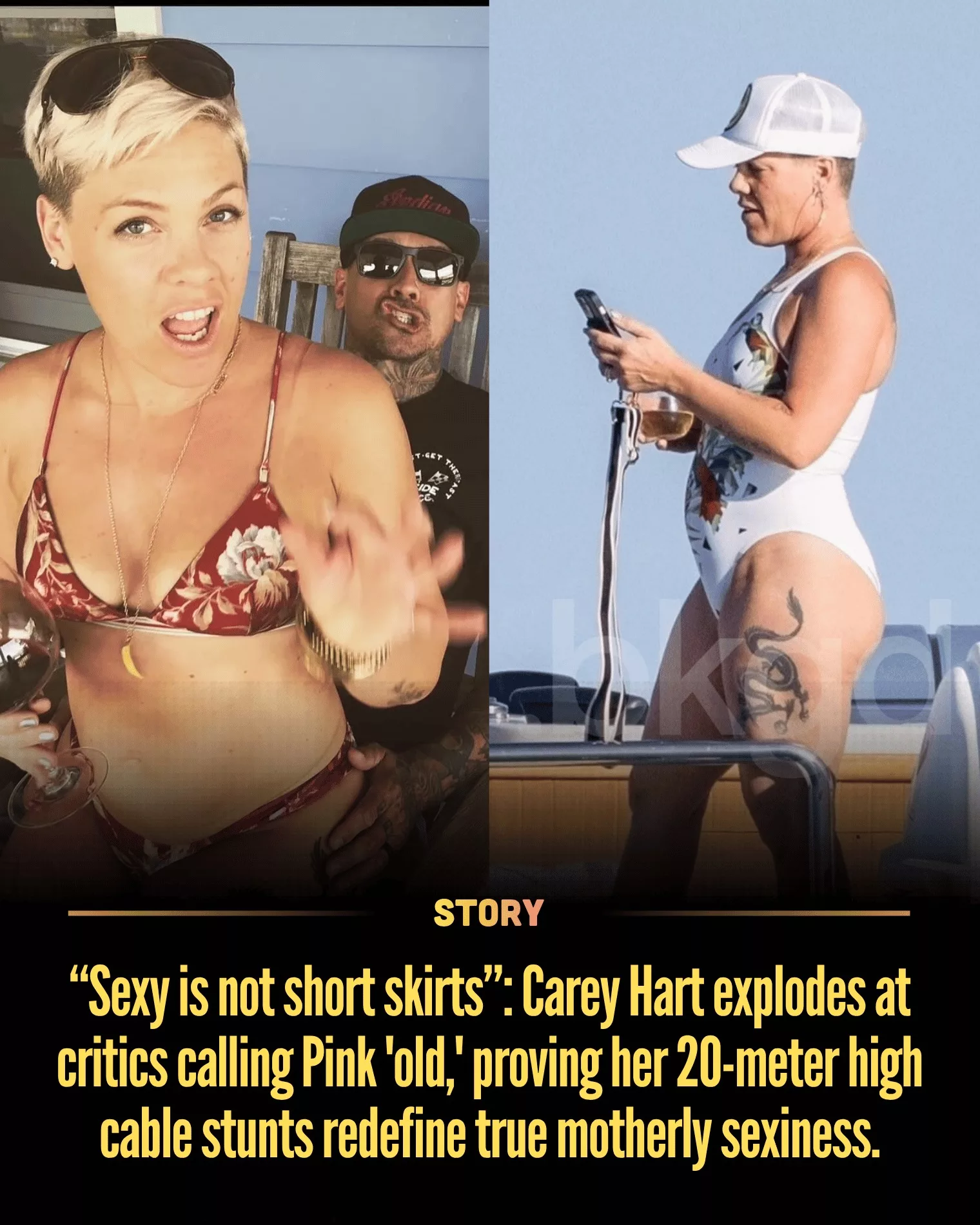 Cover Image for “Sexy is not short skirts”: Carey Hart explodes at critics calling Pink ‘old,