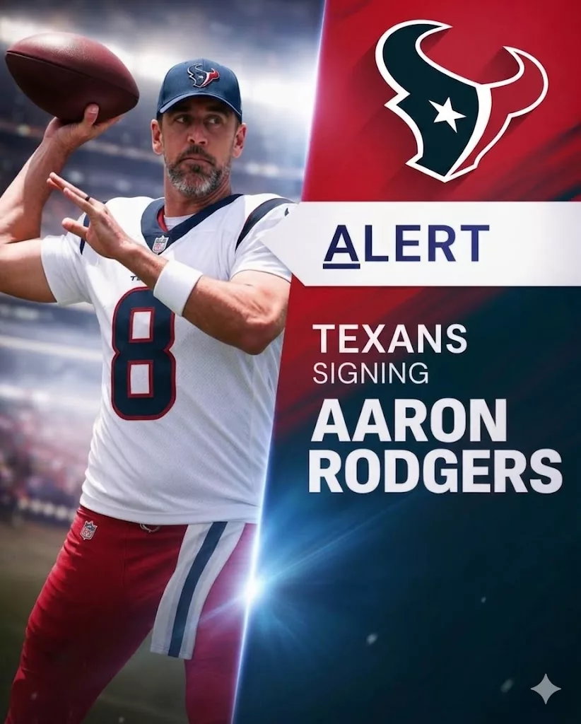 Cover Image for 🏈🔥 GREAT MOVE: Aaron Rodgers Joins the Houston Texans as Veteran Backup — A Powerful Shift in Texans Nation