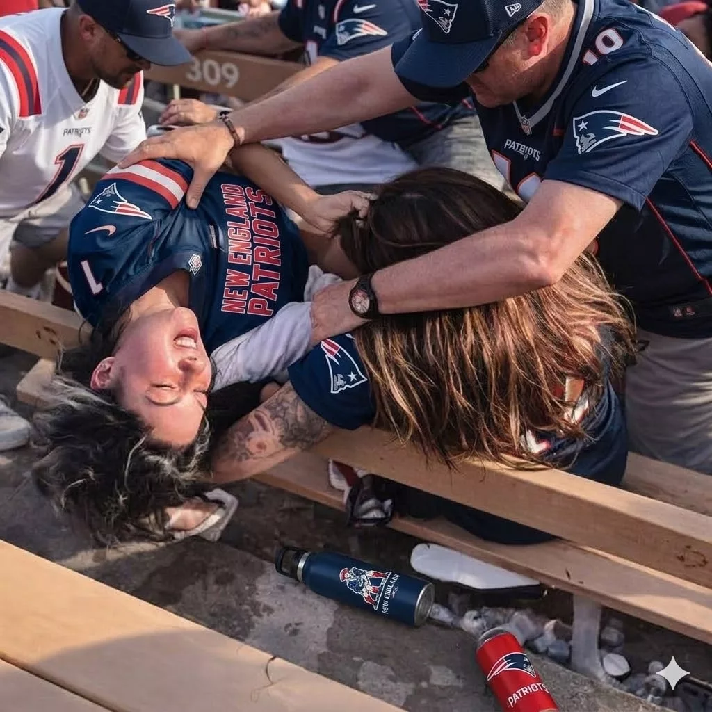 Cover Image for Chaos in the Stands: Two New England Patriots Fans Engage in a Wild Brawl [VIDEO]