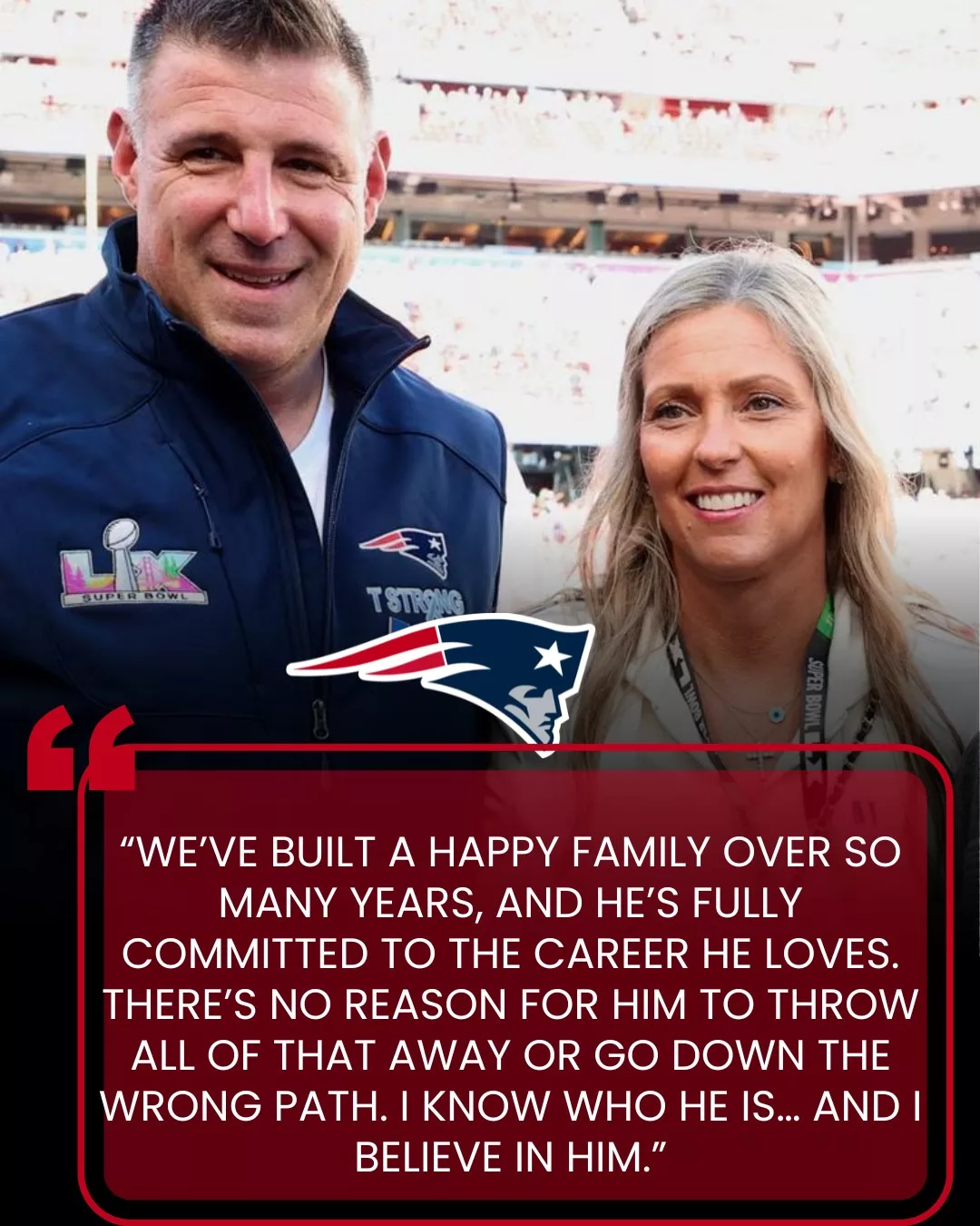 Cover Image for 🚨 BREAKING: Mike Vrabel’s Wife Urges New England Patriots to End Investigation Amid Mounting Family Pressure