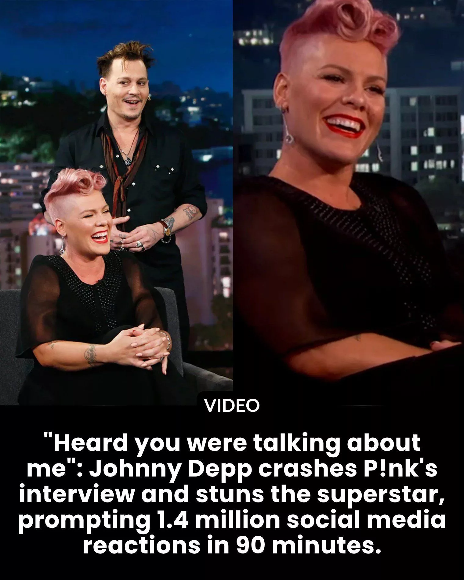 Cover Image for Superstar P!nk was mid-interview, candidly confessing her longtime celebrity crushes
