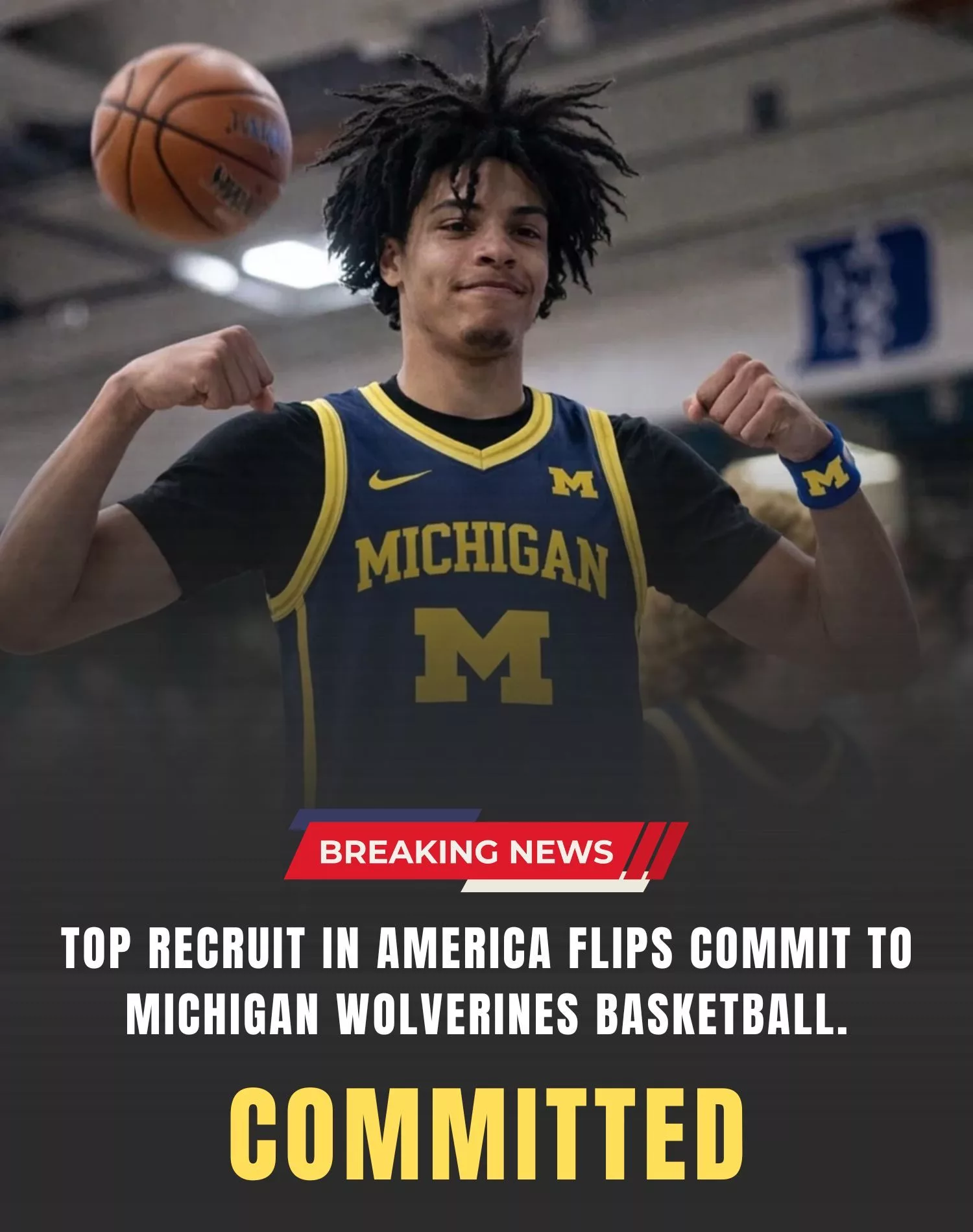 Cover Image for THE ULTIMATE NEWS: Top Recruit In America Flips Commit To Michigan Wolverines Basketball.