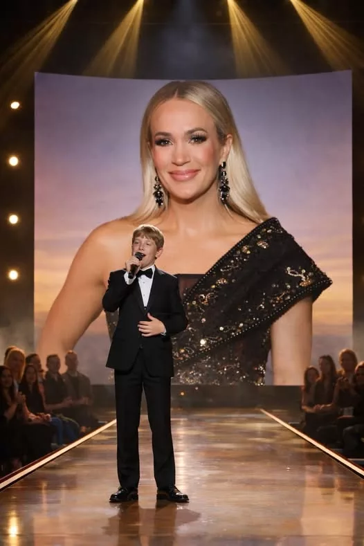Cover Image for A SON SINGS FOR HIS MOTHER  At the Nashville Center, Isaiah Michael Fisher — the young son of Carrie Underwood — stepped onto the stage to perform the heartfelt song Cover Me in Sunshine as a tribute to his mother.