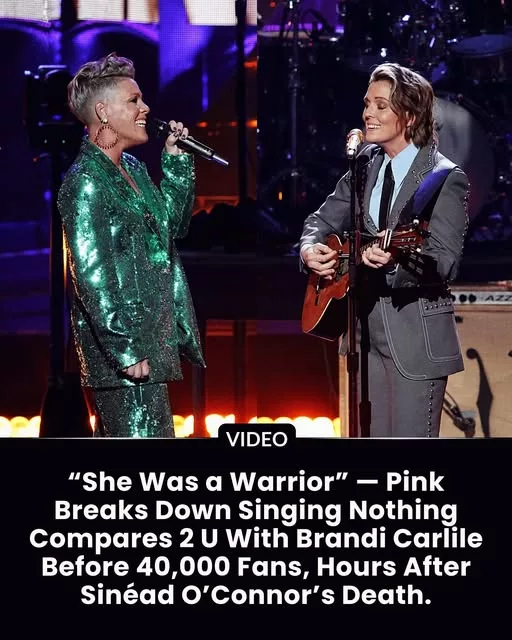 Cover Image for “She Was a Warrior” — Pink Breaks Down Singing Nothing Compares 2 U With Brandi Carlile Before 40,000 Fans,