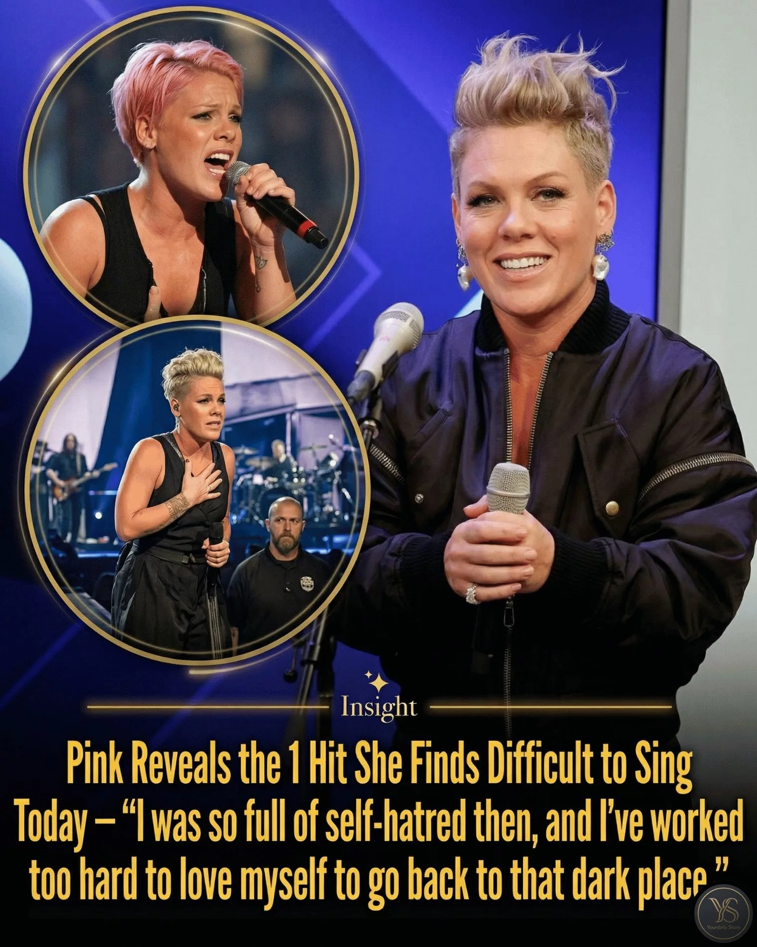 Cover Image for Pink Reveals the 1 Hit She Finds Difficult to Sing Today — “I was so full of self-hatred then, and I’ve worked too hard to love myself to go back to that dark place