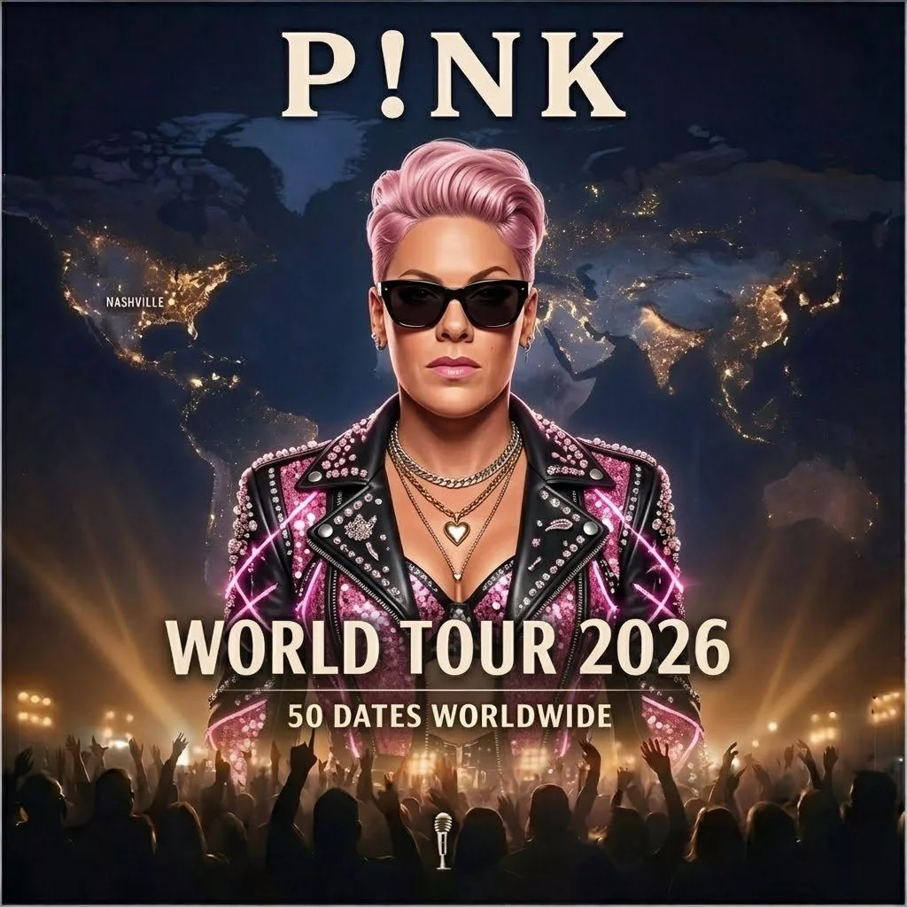Cover Image for 🚨 GLOBAL SHOCKWAVE: P!nk OFFICIALLY UNLEASHES 2026 WORLD TOUR — 32 DATES, 3 CONTINENTS, AND A SECRET SENDING FANS INTO TOTAL CHAOS 🎤🔥