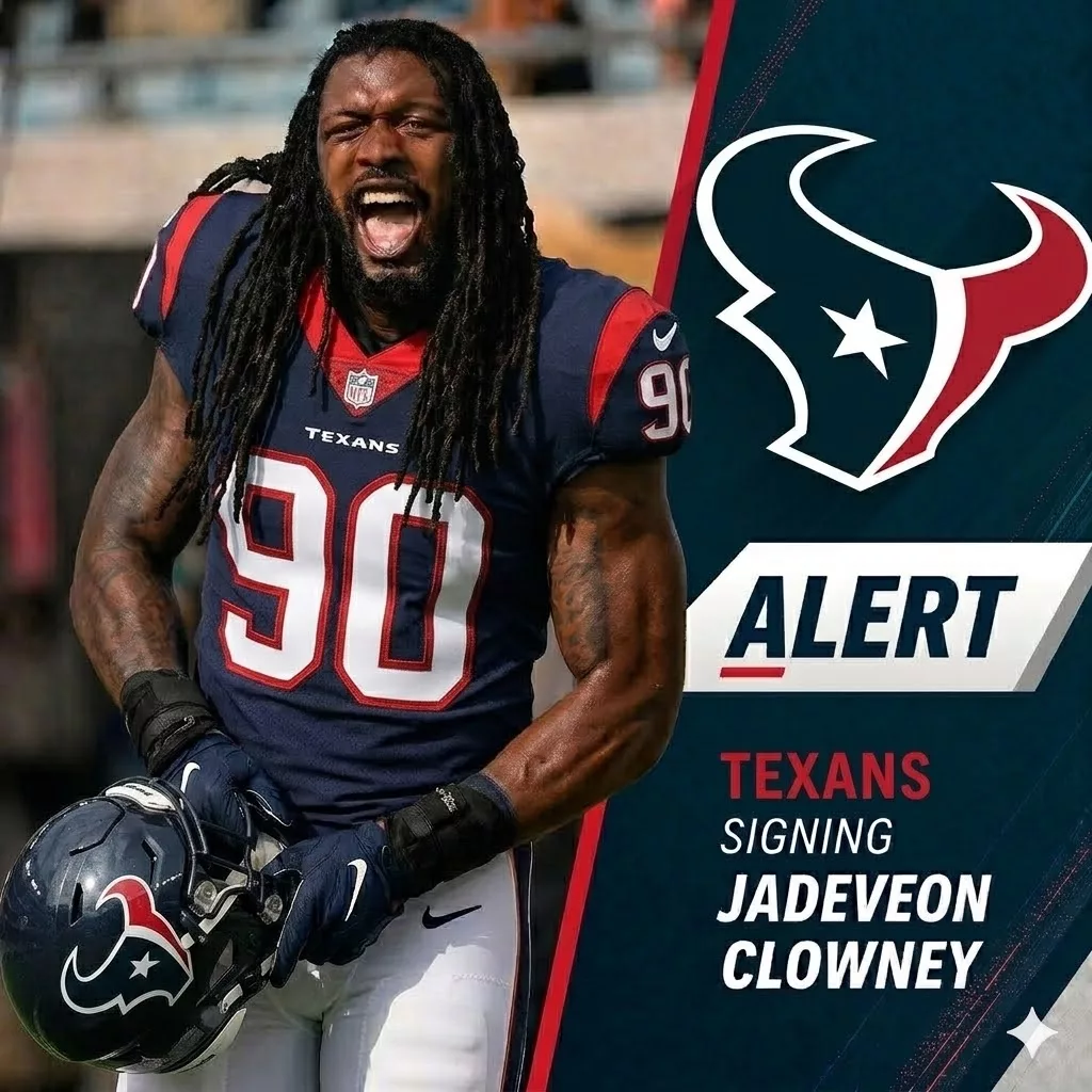 Cover Image for 🚨 BREAKING: Houston Texans Closing in on Reunion with EDGE Jadeveon Clowney After Key Visit, Pending Medical Clearance