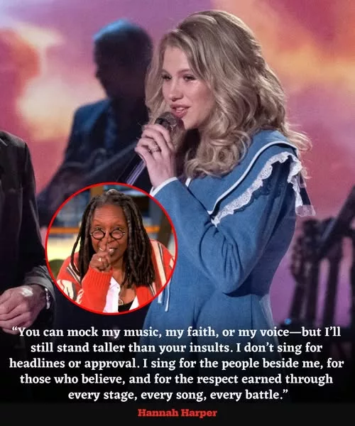 Cover Image for LIVE TV SHOCKER: “HE’S JUST A STUPID SINGER.”  Those five words from Whoopi Goldberg immediately backfired when Hannah Harper, a contestant on American Idol, appearing on the live broadcast as a guest performer, calmly lifted her head and faced the camera with quiet composure.
