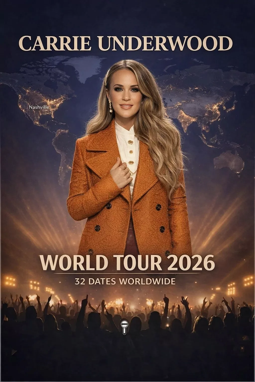 Cover Image for 🚨 GLOBAL SHOCKWAVE: CARRIE UNDERWOOD OFFICIALLY UNLEASHES 2026 WORLD TOUR — 32 DATES, 3 CONTINENTS, AND A SECRET SENDING FANS INTO TOTAL CHAOS 🎤✨