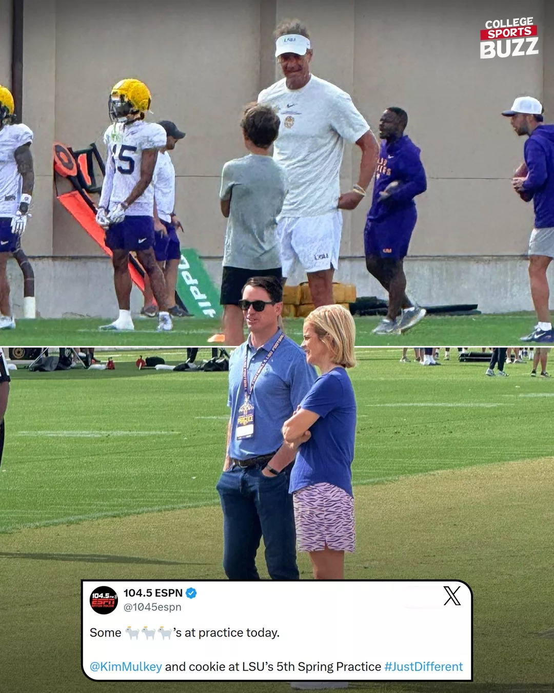 Cover Image for 🔥 THE TRUTH BEHIND THE SHOCKING ENCOUNTER: Kim Mulkey Appears at LSU Practice Amid Lane Kiffin Rumors — Reconciliation or Rising Tension?