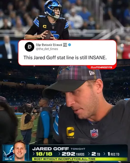 Cover Image for When Jared Goff gets in that mode, everything just slows down for him. The reads become effortless, the throws come out with perfect timing, and every decision feels one step ahead of the defense. It’s not just confidence — it’s complete control of the game. You can see it in his eyes, in the way he commands the huddle, and how the offense feeds off his energy. Moments like that remind everyone why he’s one of the most dangerous quarterbacks when he’s locked in. And once he finds that rhythm, it’s almost impossible to stop him. If you know, you know… but not everyone is paying attention 👀