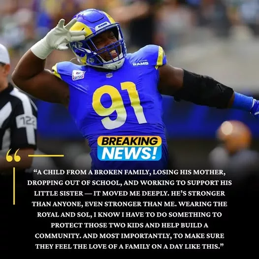 Cover Image for ❤️ A story that will touch your heart… He was just a kid when life changed forever—losing his mother to COVID, forced to drop out of school, and carrying the weight of protecting his little sister from being taken away. While the world moved on, he fought every single day just to keep their small family together. But through it all, a quiet hero stood beside him—a Los Angeles Rams star who never walked away. For five years, he showed up when it mattered most. And this Easter, he returned with something they thought was gone forever… a real sense of family. What happened next is leaving everyone emotional.