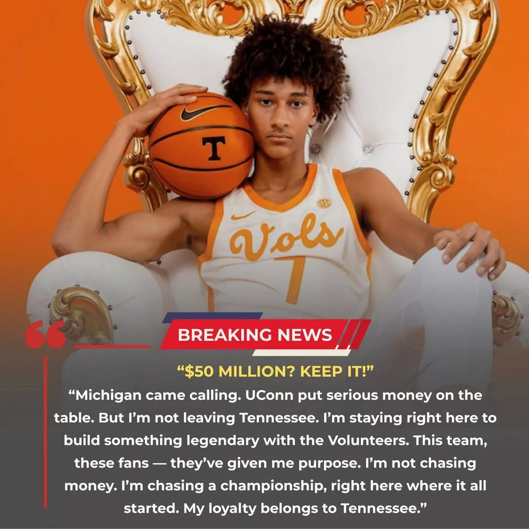 Cover Image for 🚨 “$50 MILLION? KEEP IT!” — Nate Ament Sends Shockwaves Across College Basketball, Chooses Loyalty Over Lucrative Offers to Stay With Tennessee Volunteers men’s basketball