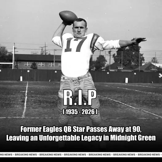 Cover Image for 🦅💔 SAD NEWS: The Philadelphia Eagles community is in mourning after the sudden passing of a former quarterback star at the age of 90.  A true part of the franchise’s history, he helped shape an era and left a legacy that fans will never forget. His impact went far beyond the field—touching teammates, the organization, and generations of supporters.  Tributes are pouring in as the NFL world reflects on his life and contributions 😢  👉 Who was this Eagles legend, and the unforgettable moments he gave the city… fans are sharing emotional memories everywhere.