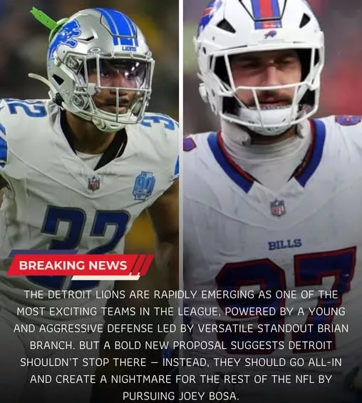 Cover Image for 🦁🚨 The Detroit Lions might already have a defensive star in Brian Branch… but what if they go even further? 😳  A new proposal suggests Detroit should go ALL IN and bring in Joey Bosa — a move that could instantly turn their defense into a nightmare for the entire NFL.  Imagine pairing elite coverage with a relentless pass rush… quarterbacks wouldn’t stand a chance.  Is this the final piece to make the Lions unstoppable? 🤔  👉 The full breakdown of why this move could change EVERYTHING is blowing up right now…