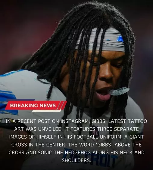 Cover Image for 🔥 CONTROVERSY: Rising star of the Detroit Lions, Jahmyr Gibbs, has suddenly become the center of criticism after revealing a new tattoo that many are calling “terrible.”  The image quickly spread across social media, sparking a wave of mixed reactions from fans. Some defend it as personal expression, while others question the choice from a young star on the rise.  👉 What’s drawing the most attention, though, is the real meaning behind the tattoo… and the story might be even more controversial than you think!